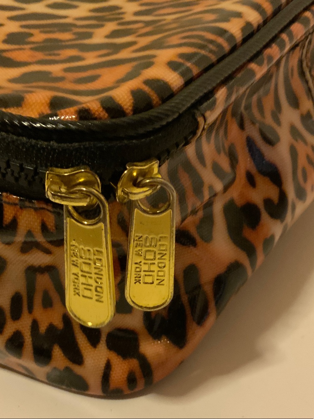 London Soho New York Leopard Print Cosmetic Case - Picture 3 of 7